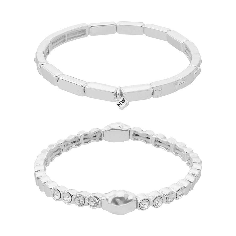 Nine West Pulsera Plateado Multiniveles para Mujer
