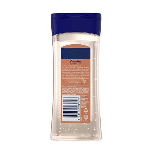 Vaseline - Aceite Corporal en Gel Cocoa Radiant (200 ml), Hidratación Profunda con Brillo Natural, Enriquecido con Cacao Puro