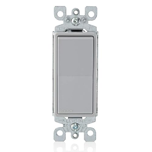 Leviton 076-05601-2GY Interruptor Silencioso 15A-120/277V Decora, Gris (No Incluye Placa), pack of/paquete de 1