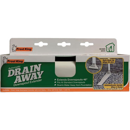 THERMWELL Frost King De46Wh Extensor De Bajante Automático De Drenaje De Plástico, Se Extiende 4 Pies