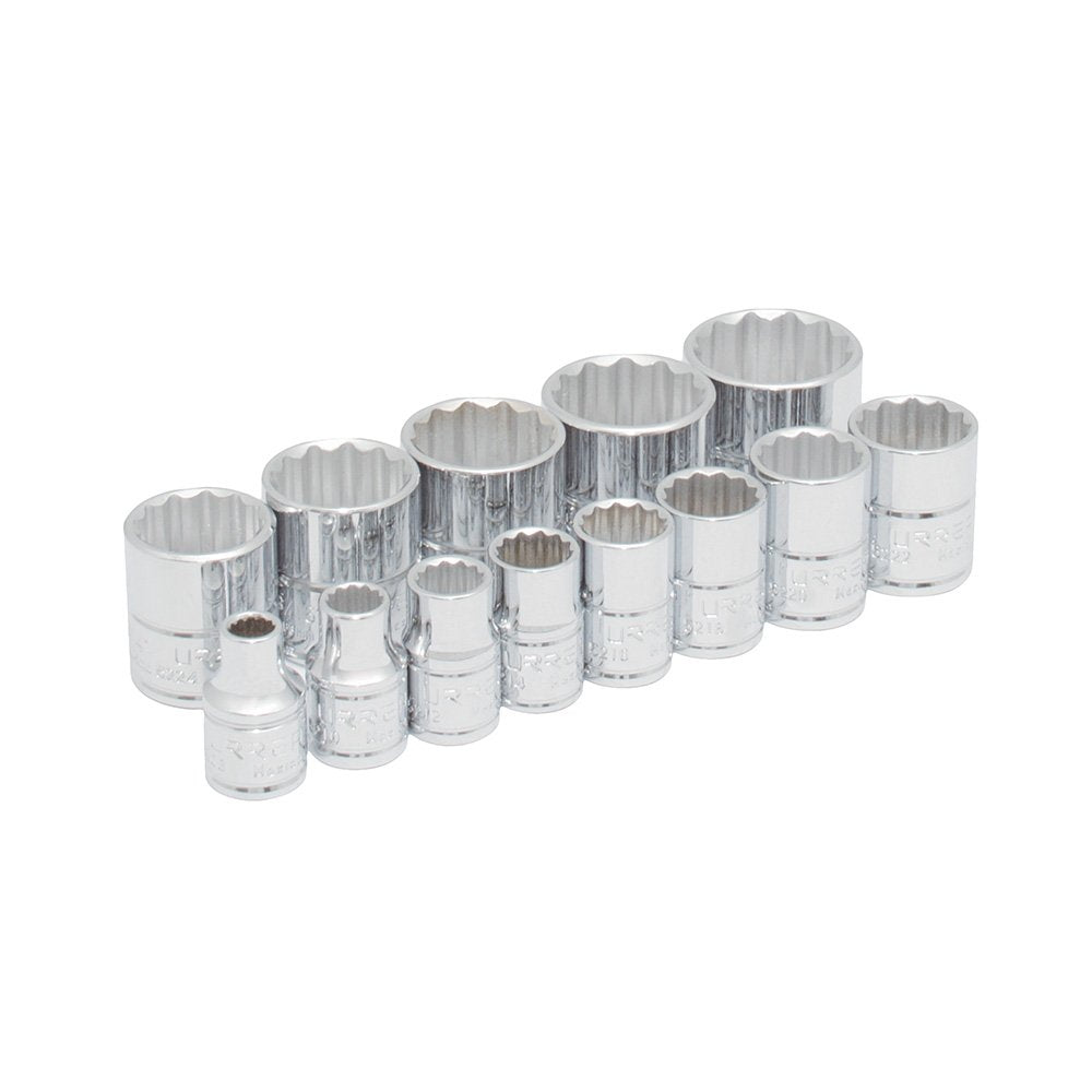 Urrea Juego de Dados Cuadro 3/8" 6 Puntas en Riel 8 Piezas S02HS - 12 puntas - 13 piezas
