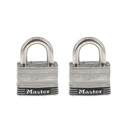 Master Lock 5SST - Candado de acero inoxidable con llave, 2 unidades