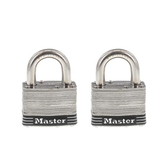 Master Lock 5SST - Candado de acero inoxidable con llave, 2 unidades
