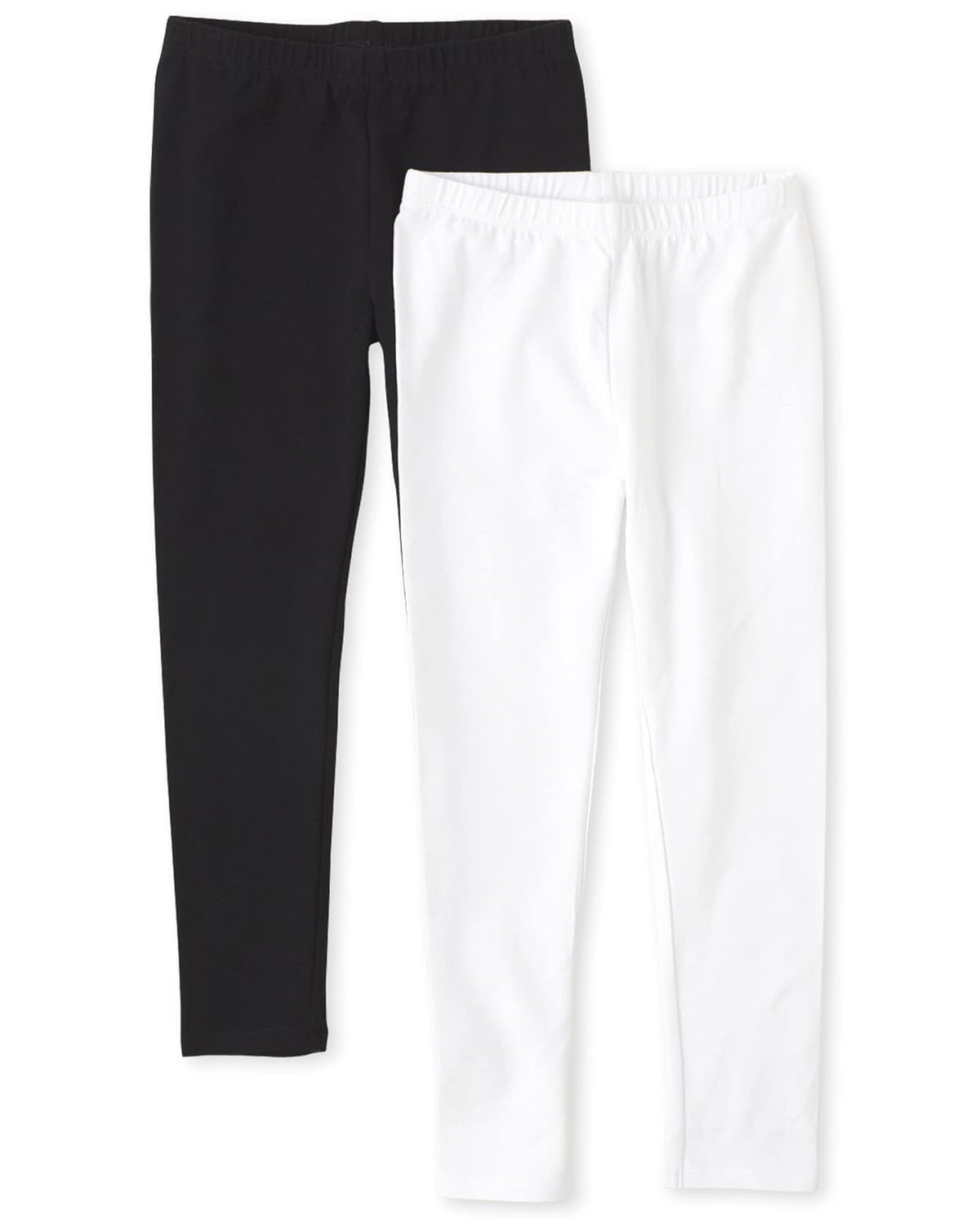 The Children's Place Leggings Capri para Niña, Paquete Múltiple - Negro - Blanco - M