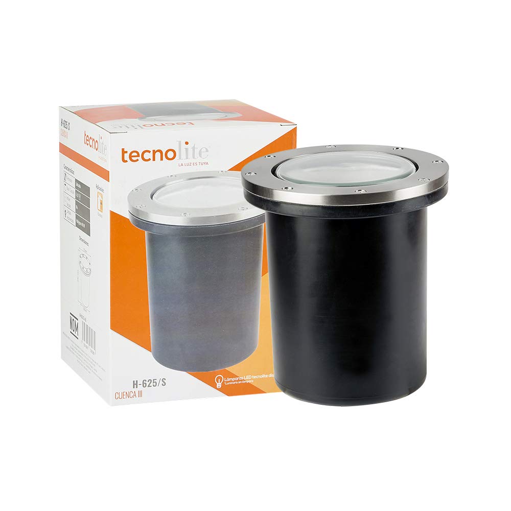 Tecnolite - Lámpara de Piso Empotrable Ideal Zona Costera, Potencia Máx. 90 W, Base E27, IP65, No incluye foco