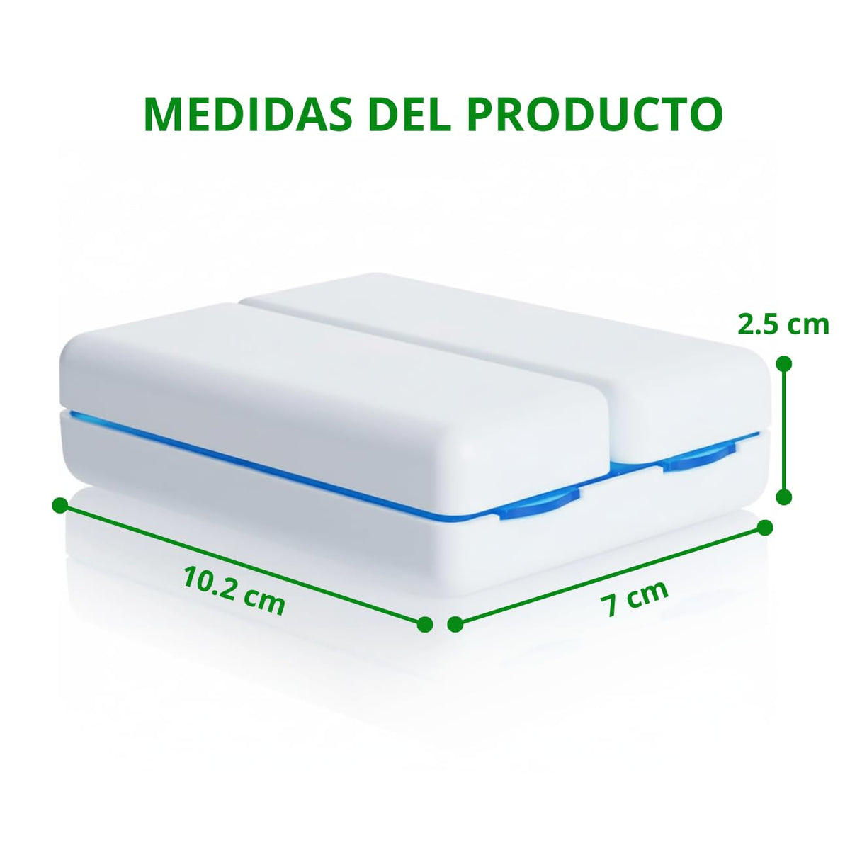 Pastillero de plástico plegable con broche magnético y 8 compartimentos.Organizador de pastillas y medicinas. Pastillero portatil