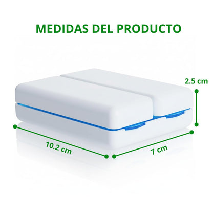 Pastillero de plástico plegable con broche magnético y 8 compartimentos.Organizador de pastillas y medicinas. Pastillero portatil