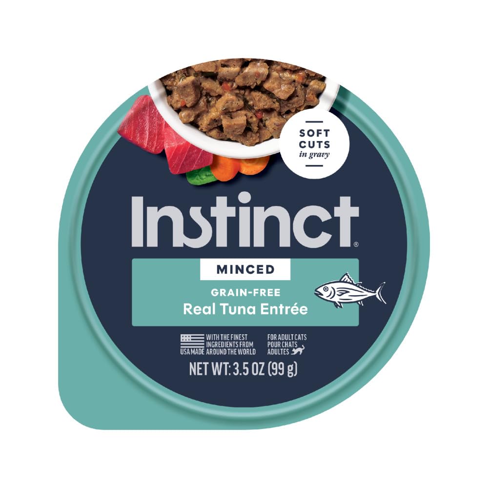 Instinct Original Minced Cups Comida Húmeda para Gato, Sin Cereales, 12 Piezas - Atún