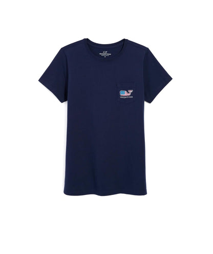 vineyard vines - Playera de Manga Corta con Bolsillo para Mujer