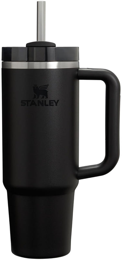 Stanley Quencher H2.0 - Vaso Térmico con Popote, Tapa Giratoria de 3 Vías, Acero Inoxidable, Libre de BPA - 30 onzas - Negro 2.0
