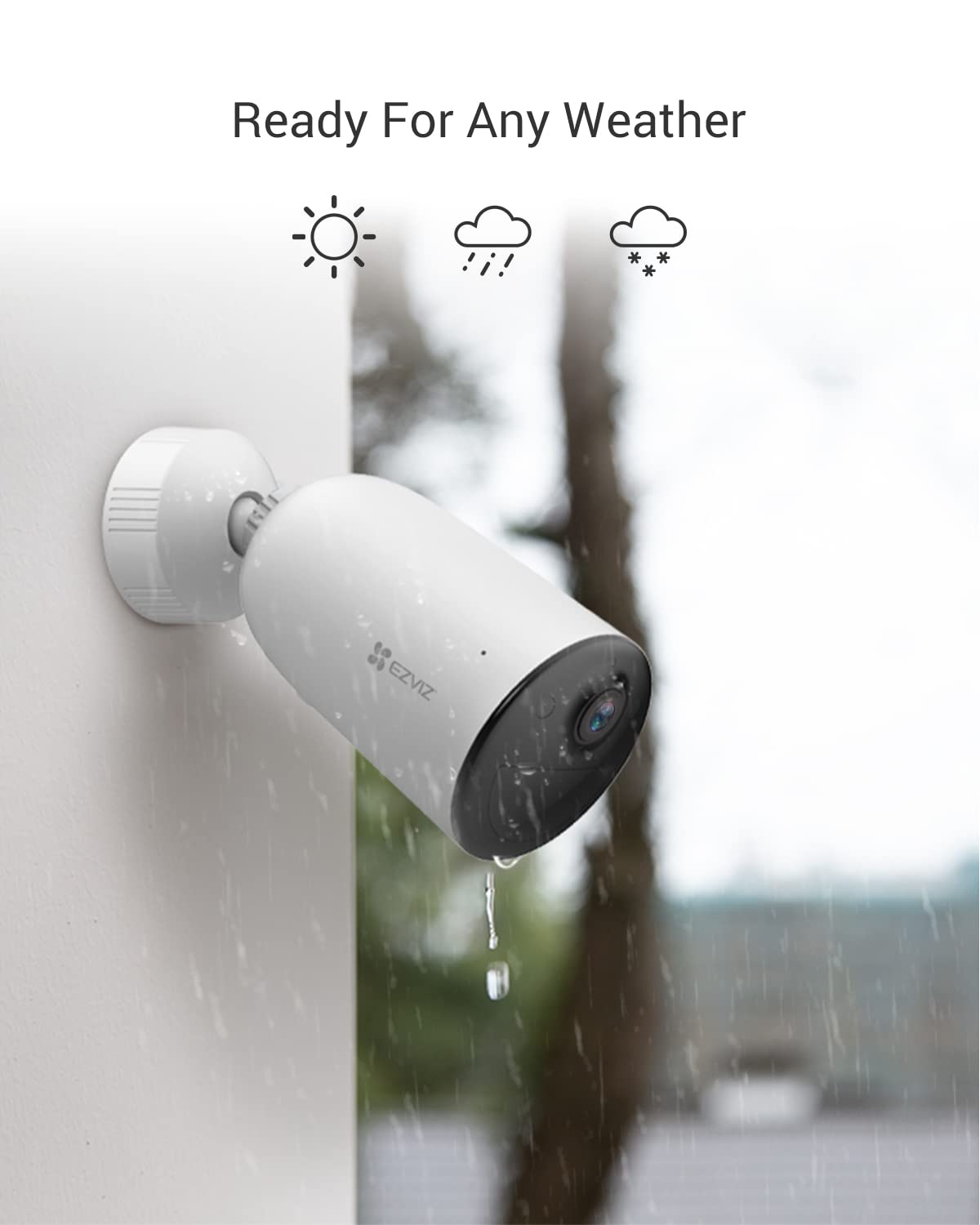 EZVIZ CB3 Cámara IP Inalámbrica con Batería Recargable (Cero Cables), Colores en Oscuridad,2MP, Sirena y Estrobo, Alertas de Audio Personalizable, Uso en Exterior