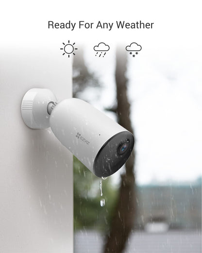 EZVIZ CB3 Cámara IP Inalámbrica con Batería Recargable (Cero Cables), Colores en Oscuridad,2MP, Sirena y Estrobo, Alertas de Audio Personalizable, Uso en Exterior