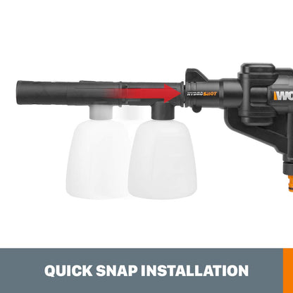 WORX WA4036 Acc Hydroshot Botella de Recipiente de Mezcla de jabón, 14 onzas, Blanco y Negro