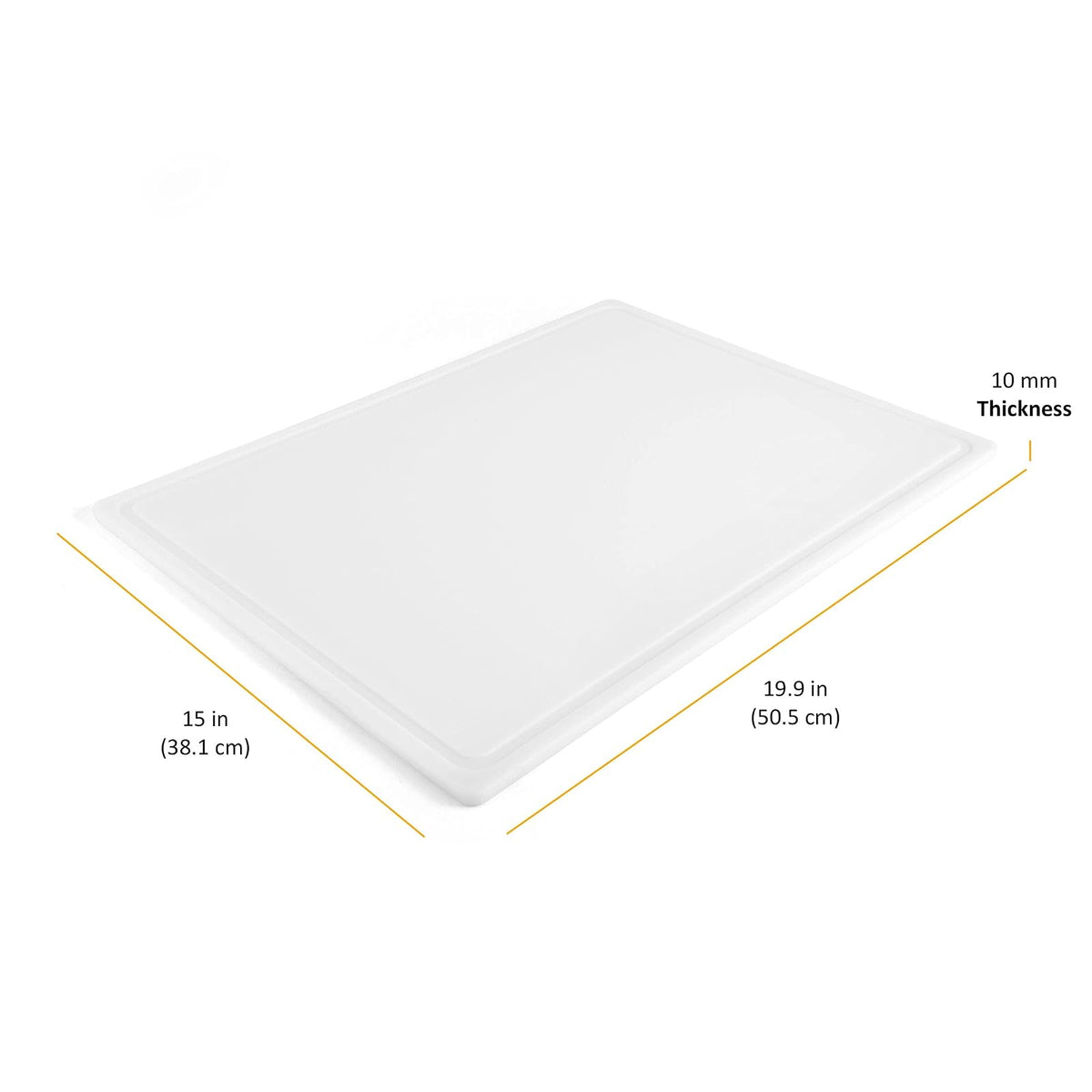 FARBERWARE - Tabla de cortar de plástico extragrande, 15 x 20 pulgadas, apta para lavaplatos, con ranura para jugos, superficie antideslizante, duradera, color blanco
