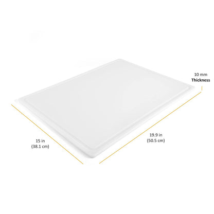 FARBERWARE - Tabla de cortar de plástico extragrande, 15 x 20 pulgadas, apta para lavaplatos, con ranura para jugos, superficie antideslizante, duradera, color blanco