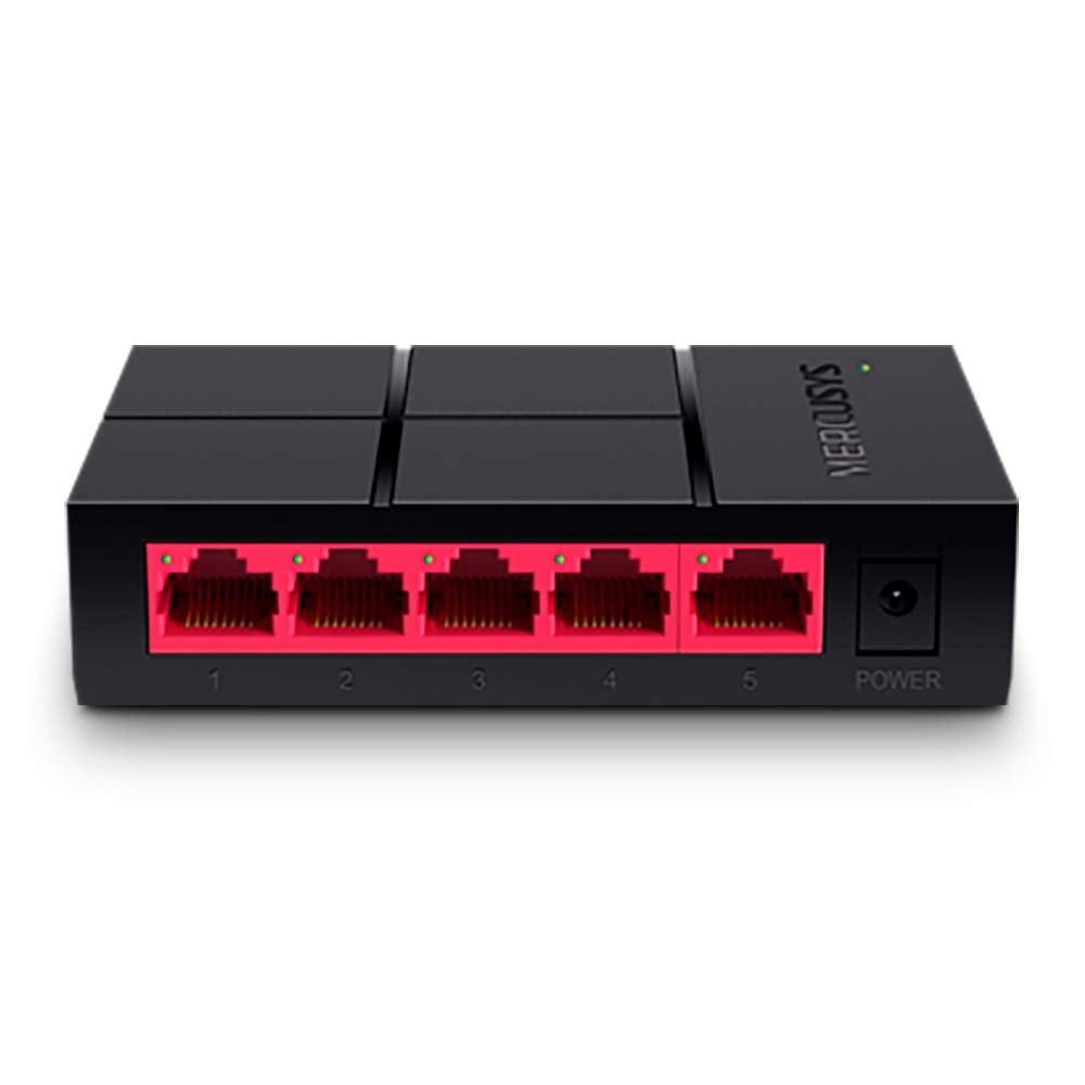 MERCUSYS Switch de Escritorio MS105G, Puertos LAN Gigabit LAN de 5 * 10/100 / 1000Mbps, 2 Años de Garantía, Color Negro