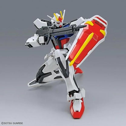 Bandai Hobby EG - Strike Gundam, Gundam SEED, Escala 1/144, 85 Piezas | Sin pegamento ni pintura, ideal para principiantes, articulación amplia, ensamble sencillo y rápido