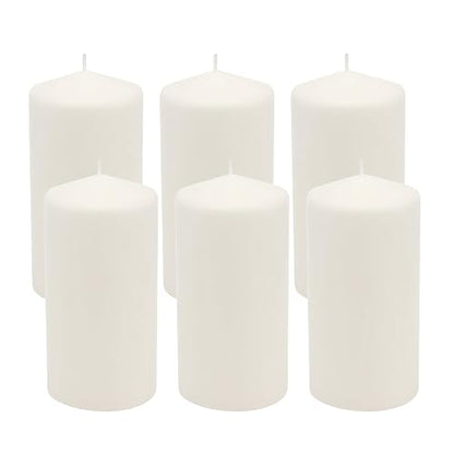 Stonebriar - Velas altas blancas sin perfume, pilares de vela de 65 horas, perfectas para decoración, bodas, emergencias, 3 x 6 pulgadas, 6 unidades