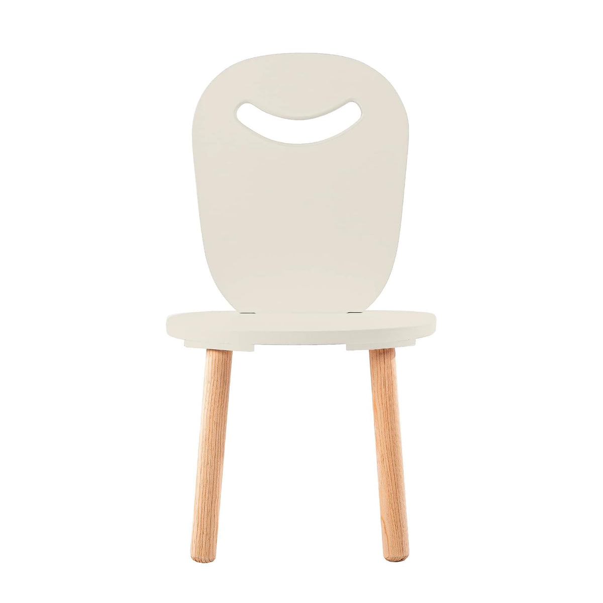 DUDUK Silla Moderna Infantil de Madera (Blanco ostión)