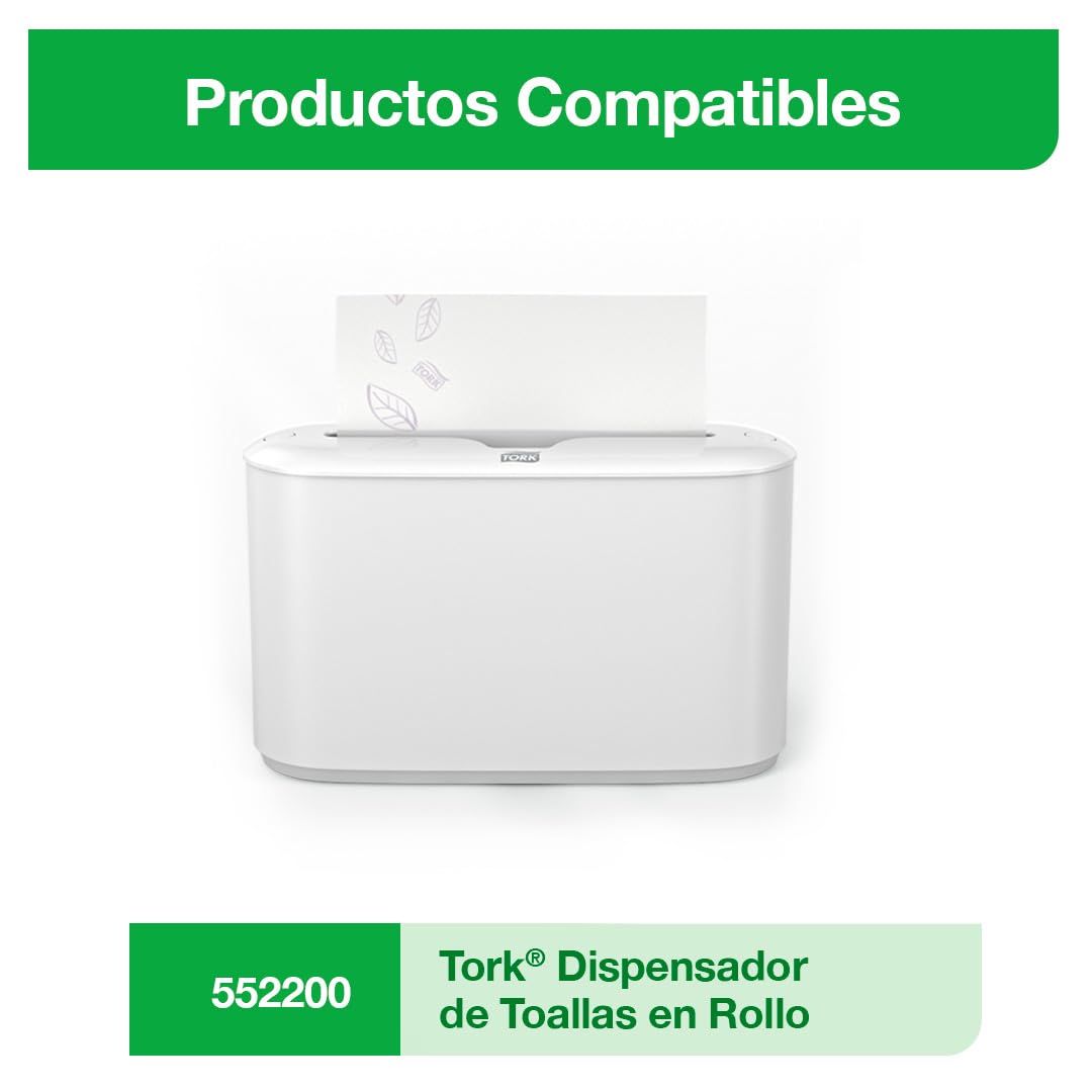 Tork Toalla Interdoblada Universal HD - Toallas de Papel 2 Capas para Secado de Manos con Fibras 100% Recicladas, 21 x 14 cm - Caja de 10 Paquetes con 200 Hojas - Color Blanco