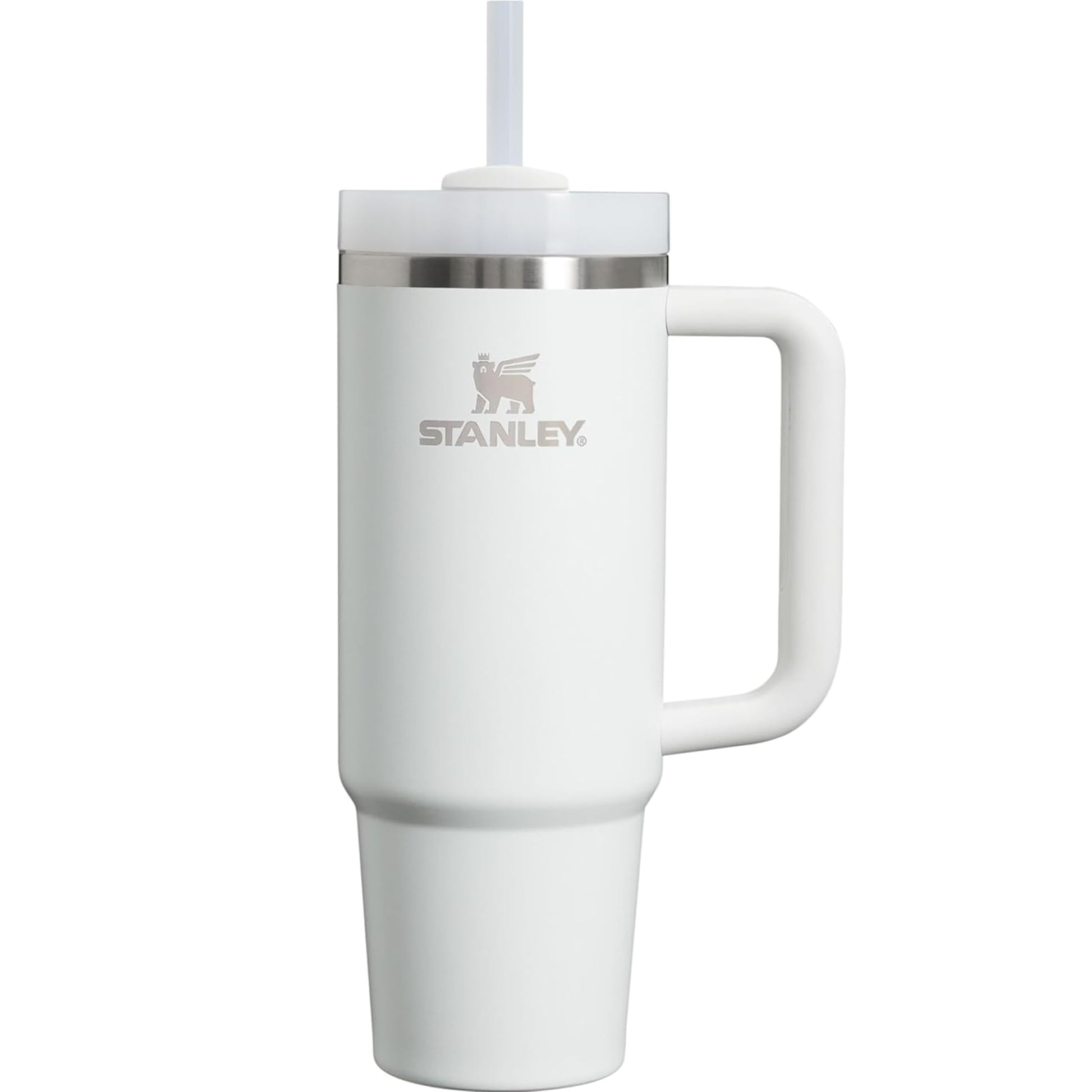 STANLEY - Vaso con asa y pajita de 30 onzas, tapa Flowstate de 3 posiciones, compatible para viajes, vaso de acero inoxidable aislado, sin BPA, escarcha