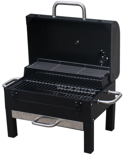 GasOne - Parrilla portátil para barbacoa de mesa, 18 pulgadas, 2 niveles, asas laterales y tapa, parrilla compacta de carbón para picnic y portón trasero