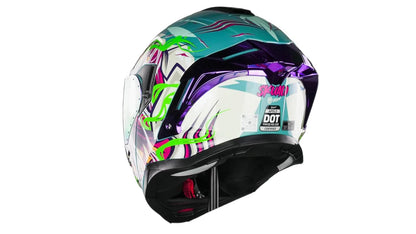 KOV Casco Apolo SKUALO Azul ABATIBLE para Moto Certificado Dot