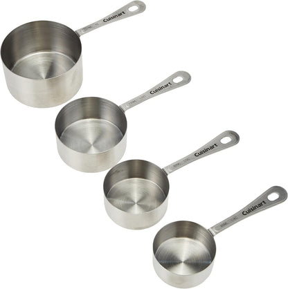 Cuisinart CTG-00-SMC - Juego de 4 tazas medidoras de acero inoxidable, color plateado