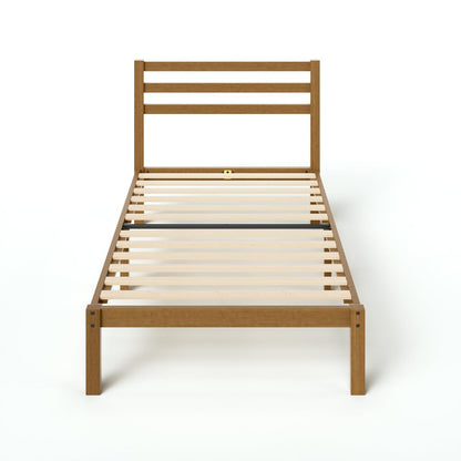 Zinus Leah Estructura de Cama de bambú con cabecero, sin somier, fácil Montaje.