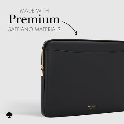 Kate Spade New York Saffiano - Funda para portátil de 14 Pulgadas, Color Negro, Compatible con Todos los Dispositivos MacBook M Series de hasta 14 Pulgadas