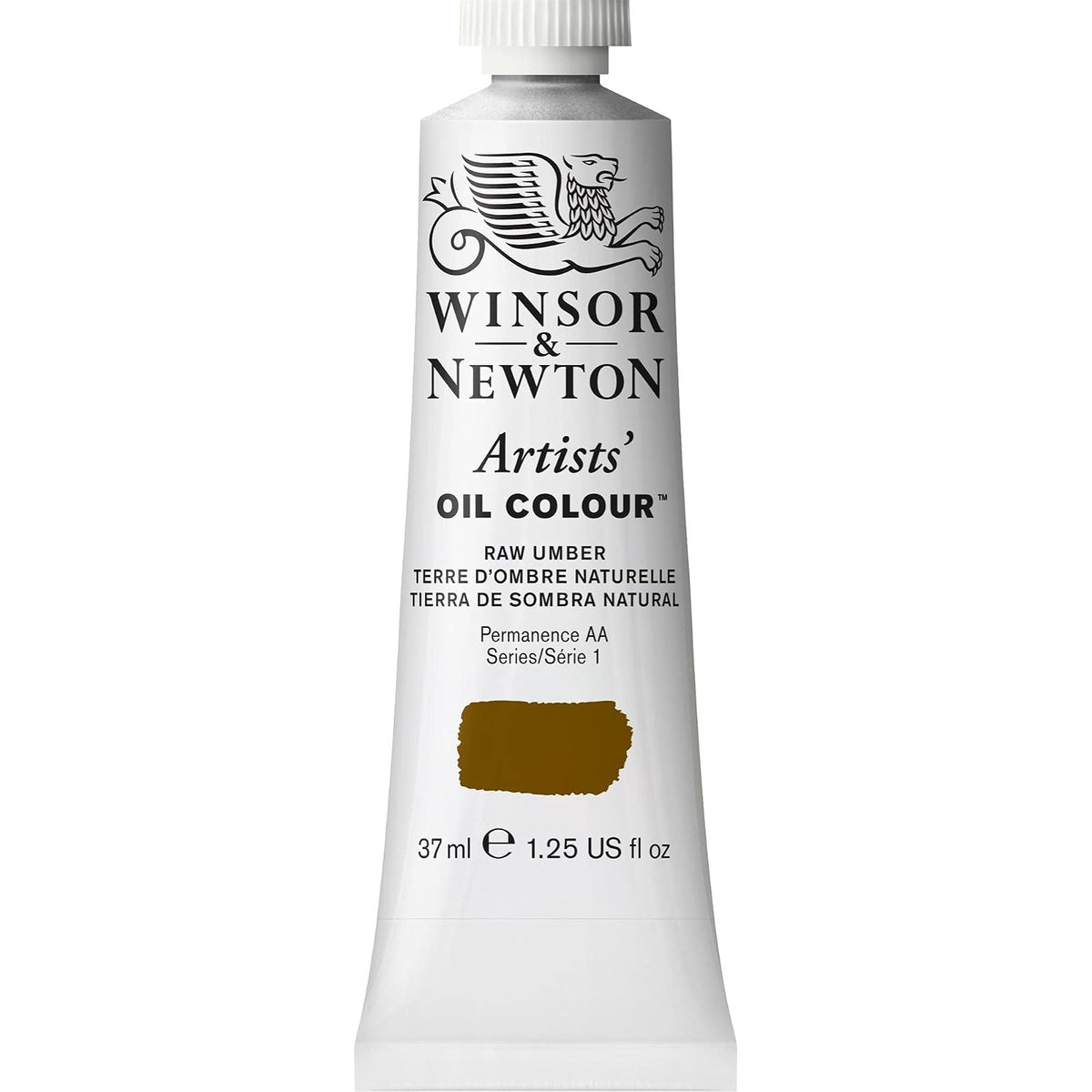 Winsor & Newton Artists' Oil Colour Pintura al Óleo Profesional, 37 ml - Tubo de 1.2 onzas - Marrón (Raw Umber)