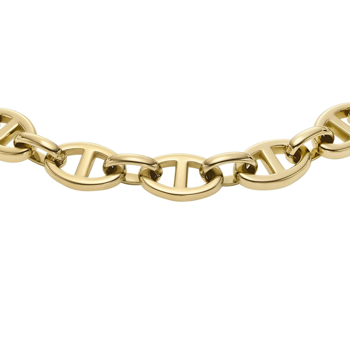 Pulsera Fossil Modelo: JF04759710 Heritage de acero inoxidable en color dorado para dama