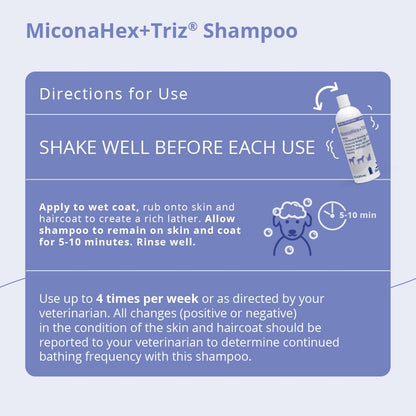 MiconaHex+TrizÂ Champú para Perros, Gatos y Caballos, 16 oz