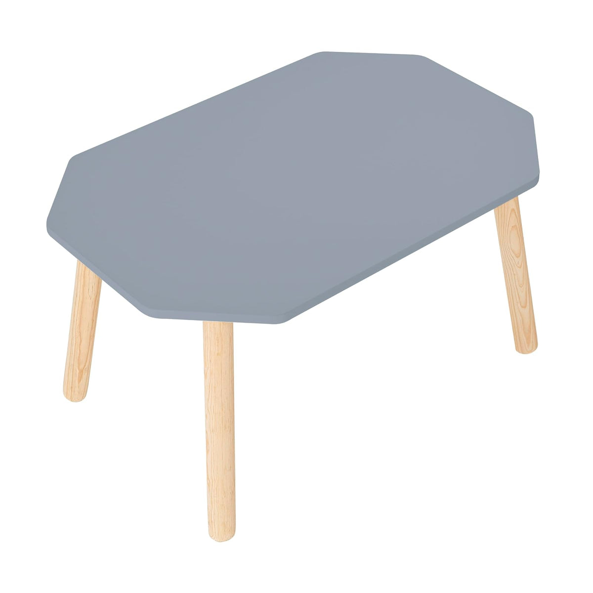 DUDUK Mesa Infantil Hexagonal de Madera, 7 Colores - Azul