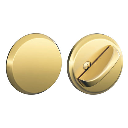 Schlage B81 Cerrojo Decorativo de una Cara Negro Mate - Bright Brass - Con placa exterior