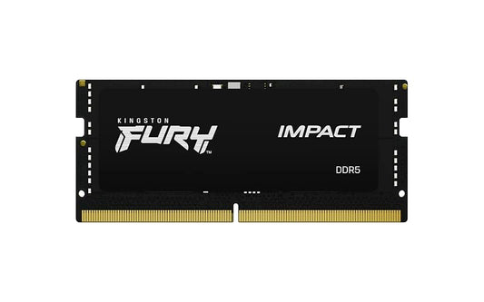 Kingston Fury Impact DDR5, Memoria Gamer para Laptop, Capacidad: 16GB, Frecuencia: 5600MT/s, Latencia: CL 40, Factor de Forma: SODIMM 262-Pin, Color: Negro, Numero de Parte: KF556S40IB-16