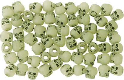 The Beadery 1180SV097A - Bolsa de abalorio de calavera que brillan en la oscuridad, 1180SV097A