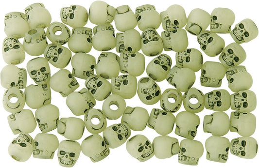 The Beadery 1180SV097A - Bolsa de abalorio de calavera que brillan en la oscuridad, 1180SV097A