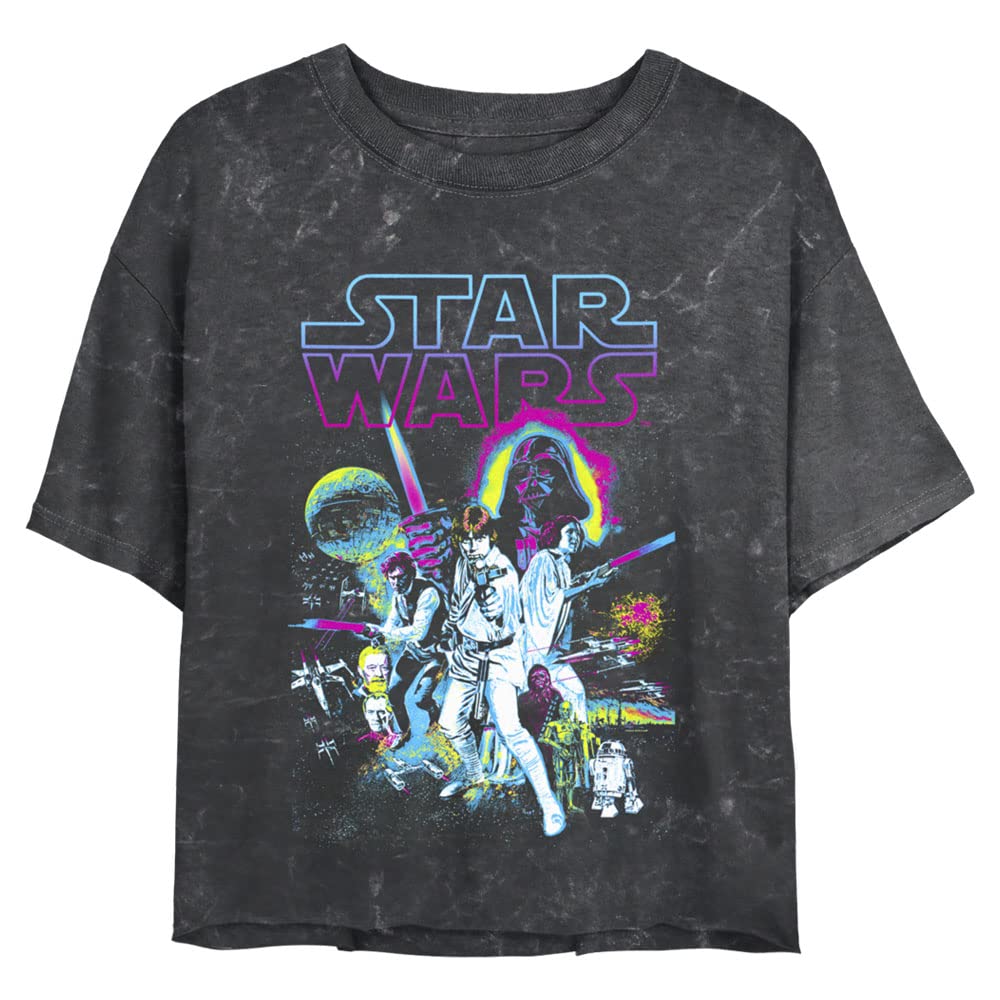 Star Wars Neon Hope Women's Mineral Wash Short Sleeve Crop tee CamisetaMujer