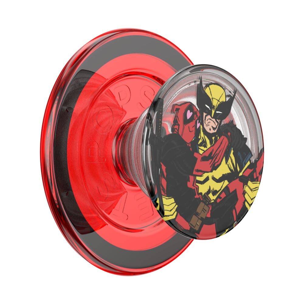 PopSockets - Agarre para teléfono MagSafe, Agarre y Soporte magnético Seguro para teléfono, Soporte Manos Libres, Compatible con Carga inalámbrica, Deadpool x Wolverine, Deadpool & Wolverine
