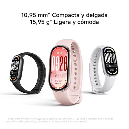 XIAOMI Band 10 Smartwatch, iOS & Android, 5ATM, Plata | Pantalla AMOLED de 1.72", Hasta 21 días de Batería, 150+ Modos Deportivos, Gestión de Sueño Optimizado y Heart Rate