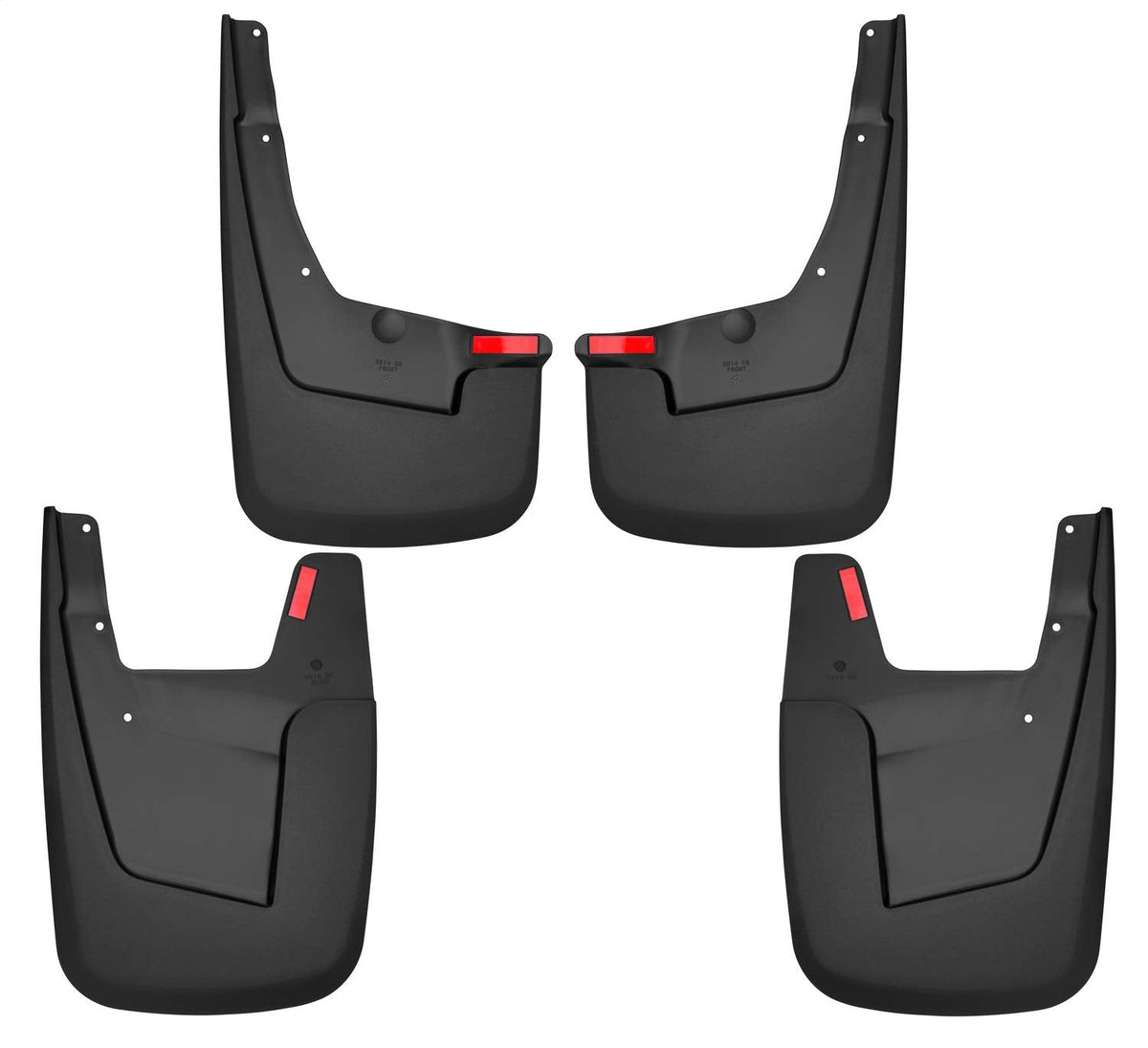 Husky Liners - Protectores de Lodo Delantero y Trasero | Se Adapta a Ram 1500 2019-2024 sin Defensa OEM - Negro, 4 Piezas | 58146 - Custom Front and Rear Mud Guard Set - Sin guardabarros