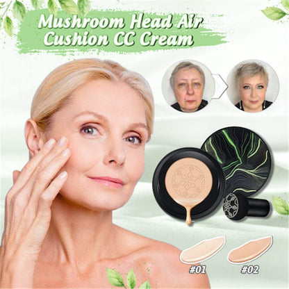 Waterproof Flaw-Less Air Cushion Foundation, Air Cushion CC Cream Mushroom Head Foundation, Makeup Foundation Full Coverage, Even Skin Tone Makeup Base
