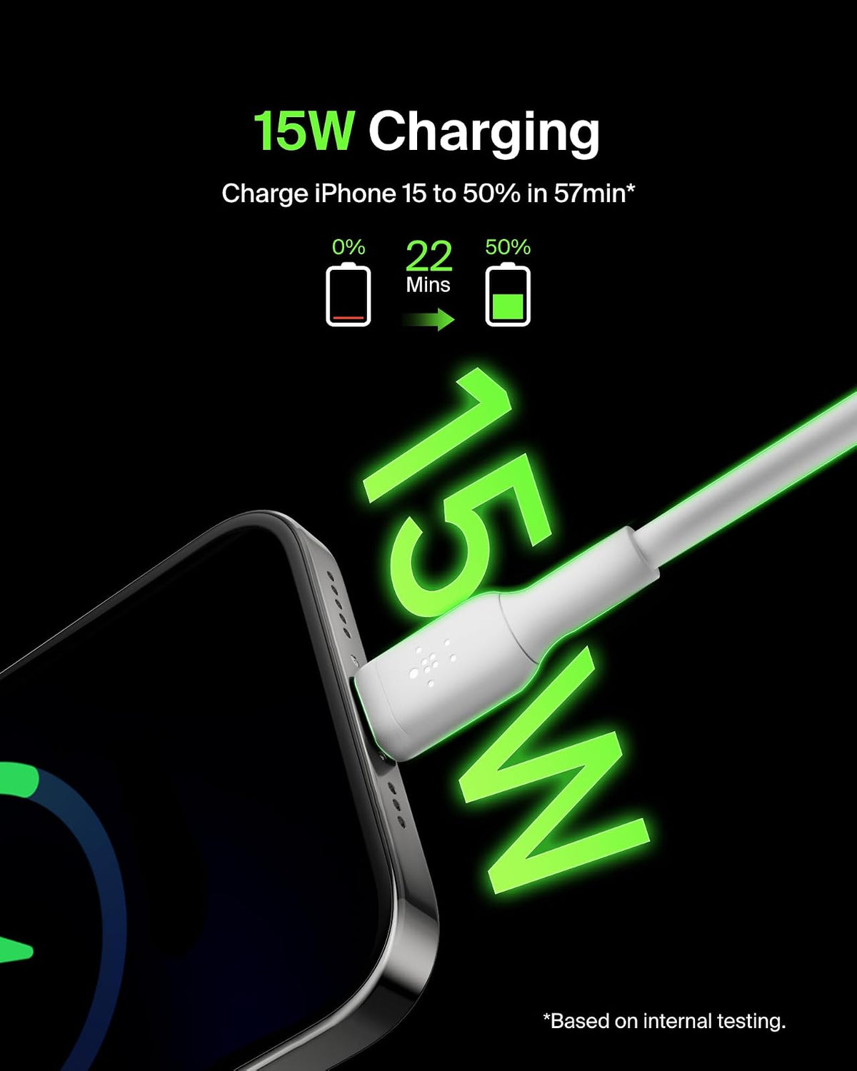 Belkin BoostCharge - Cable USB-C (1 M/3.3 pies), cable USB-C a USB-A, cable USB tipo C para iPhone 15 Series, Samsung Galaxy S23, S23+, Note20, Pixel 6, Pixel 7, iPad Pro