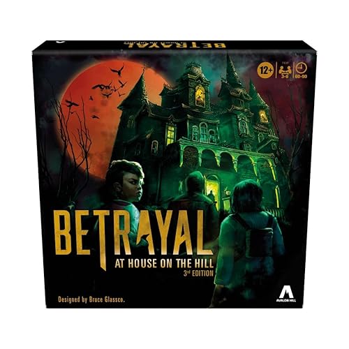 Avalon Hill Hasbro Gaming Betrayal at The House on The Hill Juego de Mesa cooperativo de 3ª edición, Edades de 12 años en adelante, 3-6 Jugadores, 50 escenarios escalofriantes
