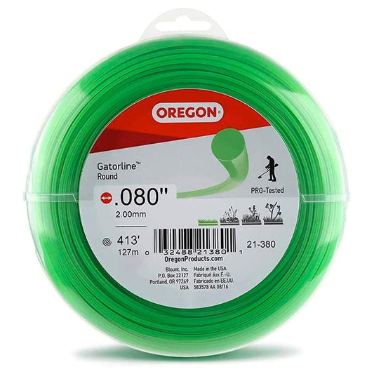 Oregon Gatorline - Línea de corte de cuerda redonda de 1 libra, 0.80 x 400 pies, se adapta a la mayoría de tipos de recortadora (21-380), verde