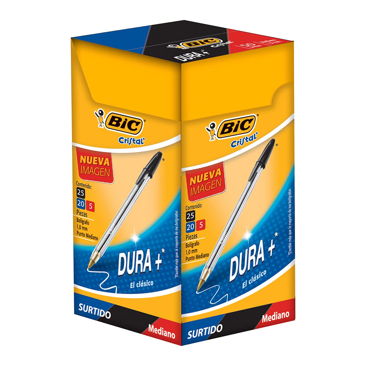 BIC Bolígrafo Cristal Punto Mediano 1.0 mm, Paquete de 50 - 50 Unidad (Paquete de 1) - surtido - Bolígrafo