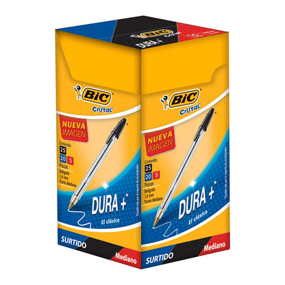 BIC Bolígrafo Cristal Punto Mediano 1.0 mm, Paquete de 50 - 50 Unidad (Paquete de 1) - surtido - Bolígrafo