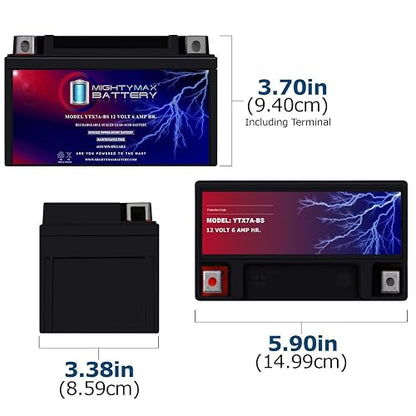 Mighty Max Battery YTX7A-BS – 12V 6AH 105 CCA – SLA Power Sport Battery – Producto de la marca Mighty Max Battery (3456282)