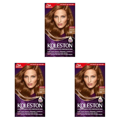 Wella Koleston Tinte Permanente 34 Castaño Oscuro Hipnótico Paquete de 3 - 777 Marrón Armonía - 1 Unidad (Paquete de 3)